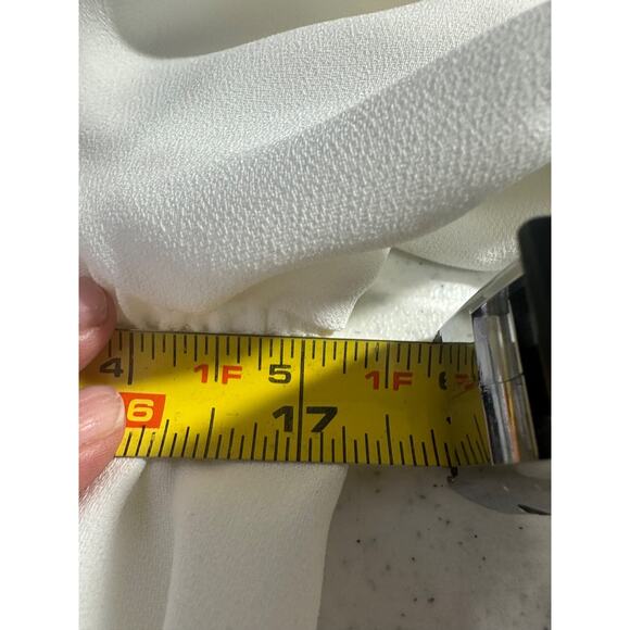 NEW $228 Trina Turk Women XS Ivory Azalea Stretch Billowy-Sleeve Blouse Top A57 - Picture 6 of 7